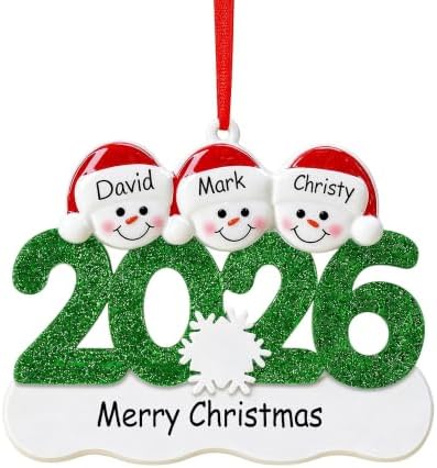 2026 Snowman Ornament, Three Faces